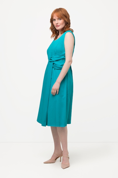 Kleid, drapiert, V-Ausschnitt, ärmellos