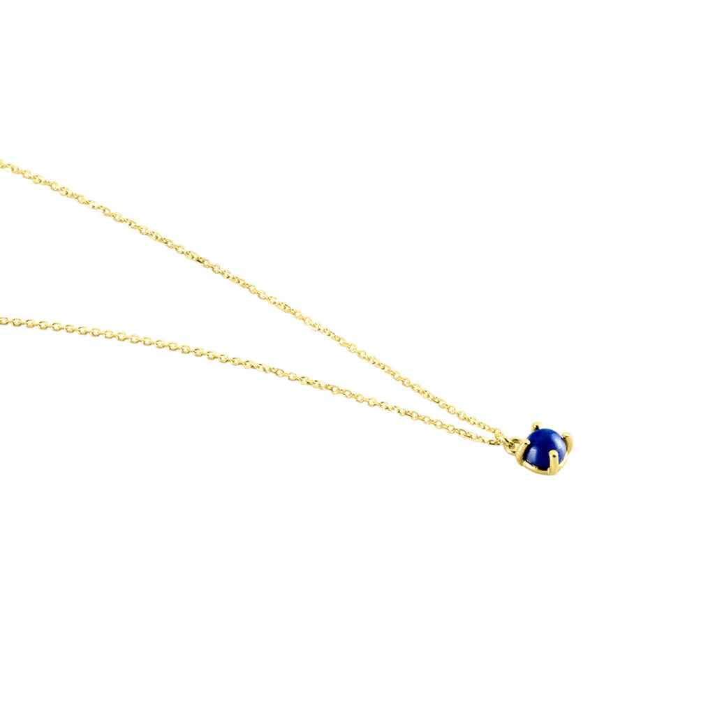 Collier Campsis Or Jaune Lapis Lazuli