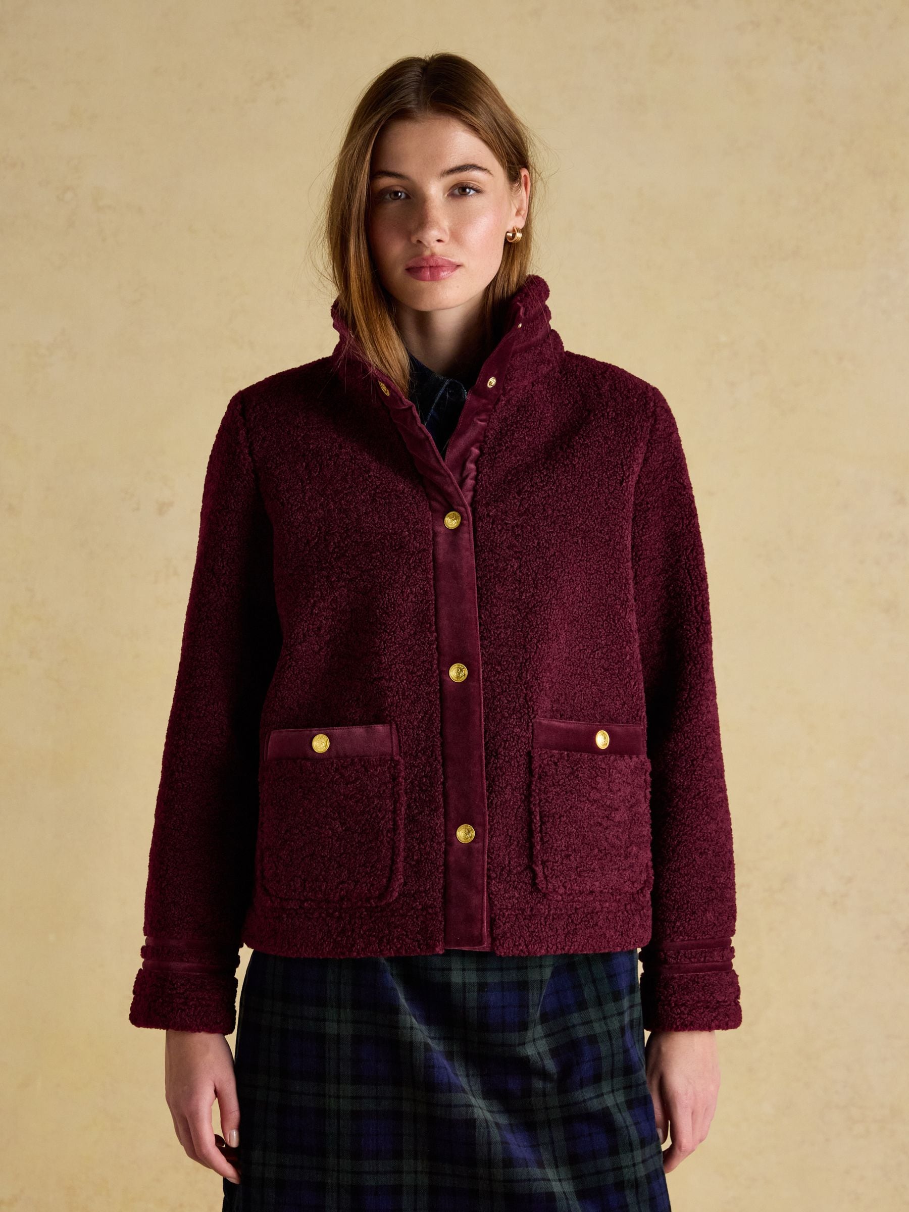Bordeauxrood - Joules Fleur Fleece Jacket