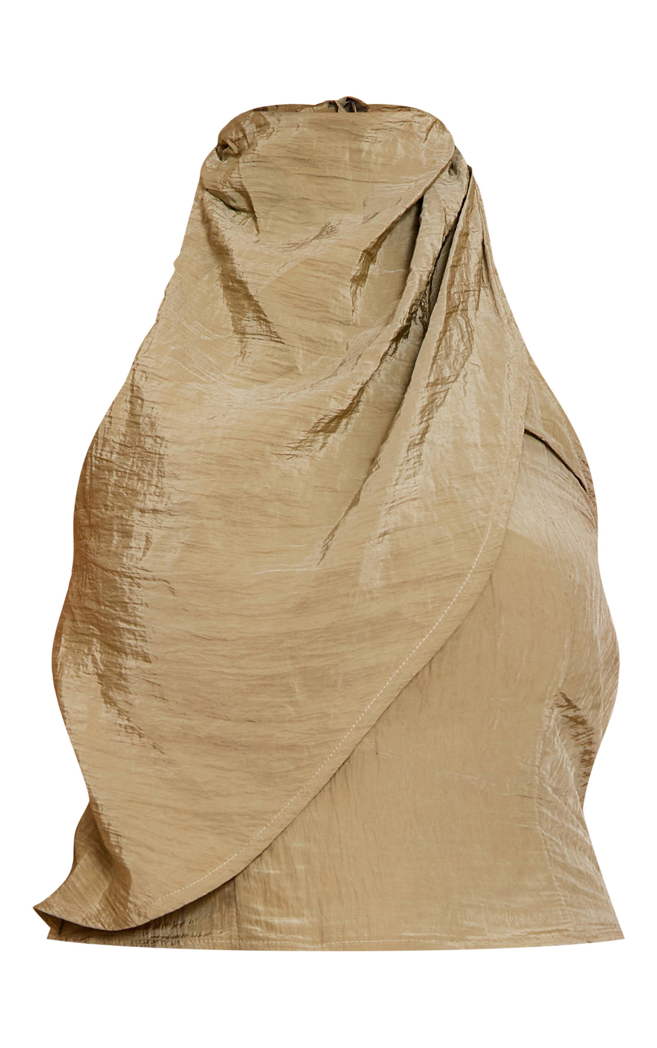 Sage Khaki Haut Texturé Tissé À Col Licou