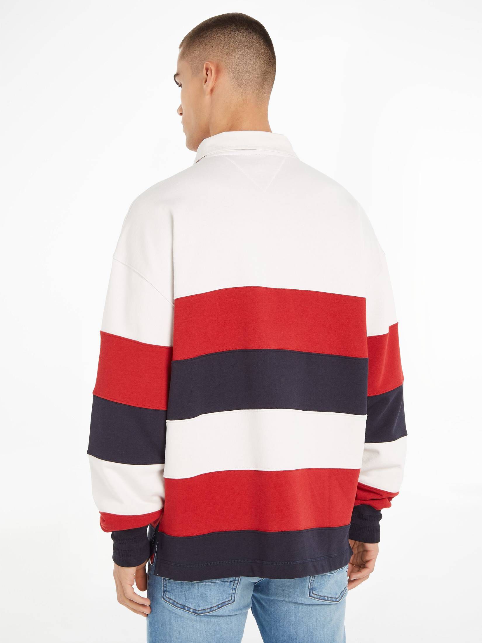 Tommy Hilfiger| Herren Rugby-Poloshirt STRIPE PREP langärmelig
