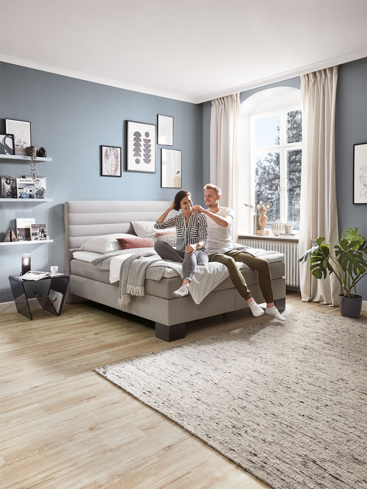 LIFE STYLE by schlaraffia Boxspringbett LINEA 180 x 200 cm grau