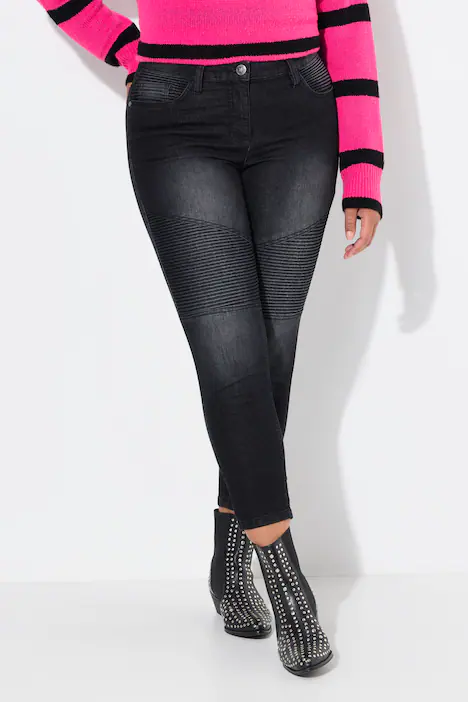 Jeans, Slim Fit, Patch-Look, 5-Pocket, black