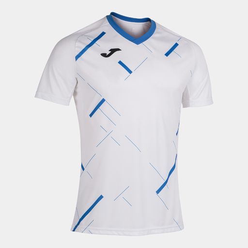 Camiseta Joma Tiger III Royal Branca de Manga Curta