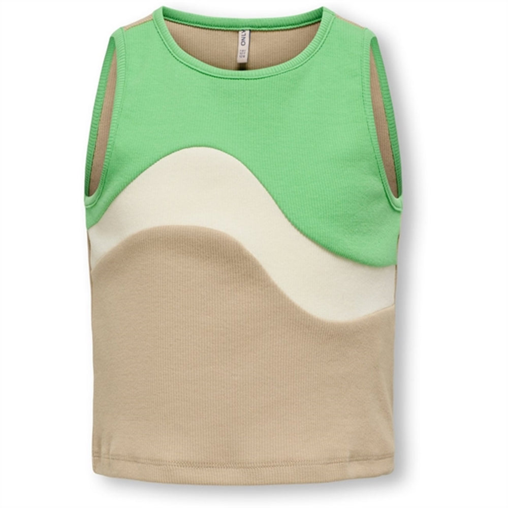 Køb Kids ONLY White Pepper / Spring Bouquet Gry Color Block Top