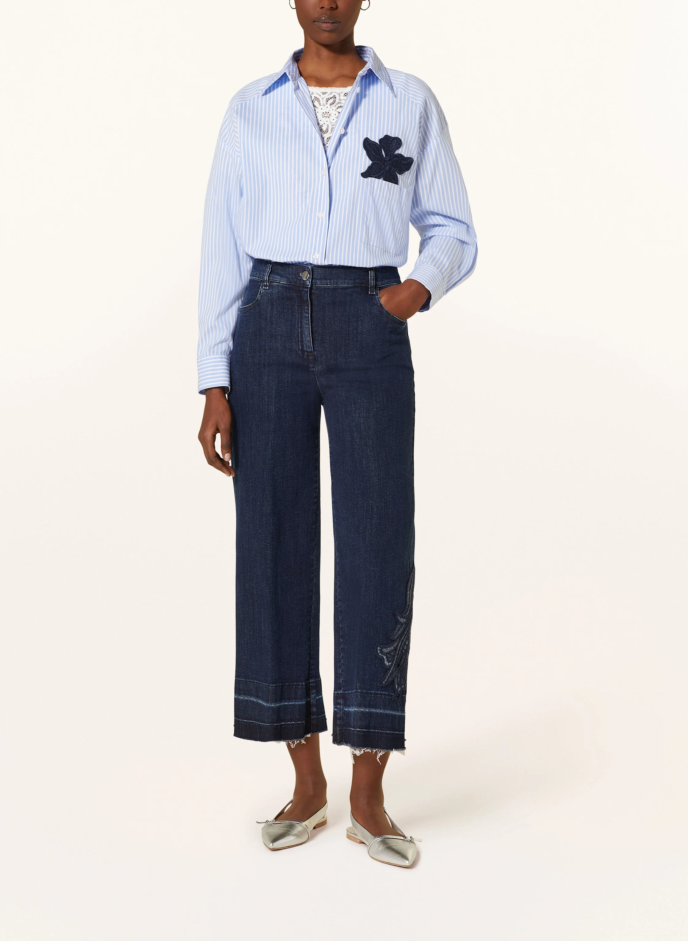 SEM PER LEI 7/8-Jeans mit Lochspitze