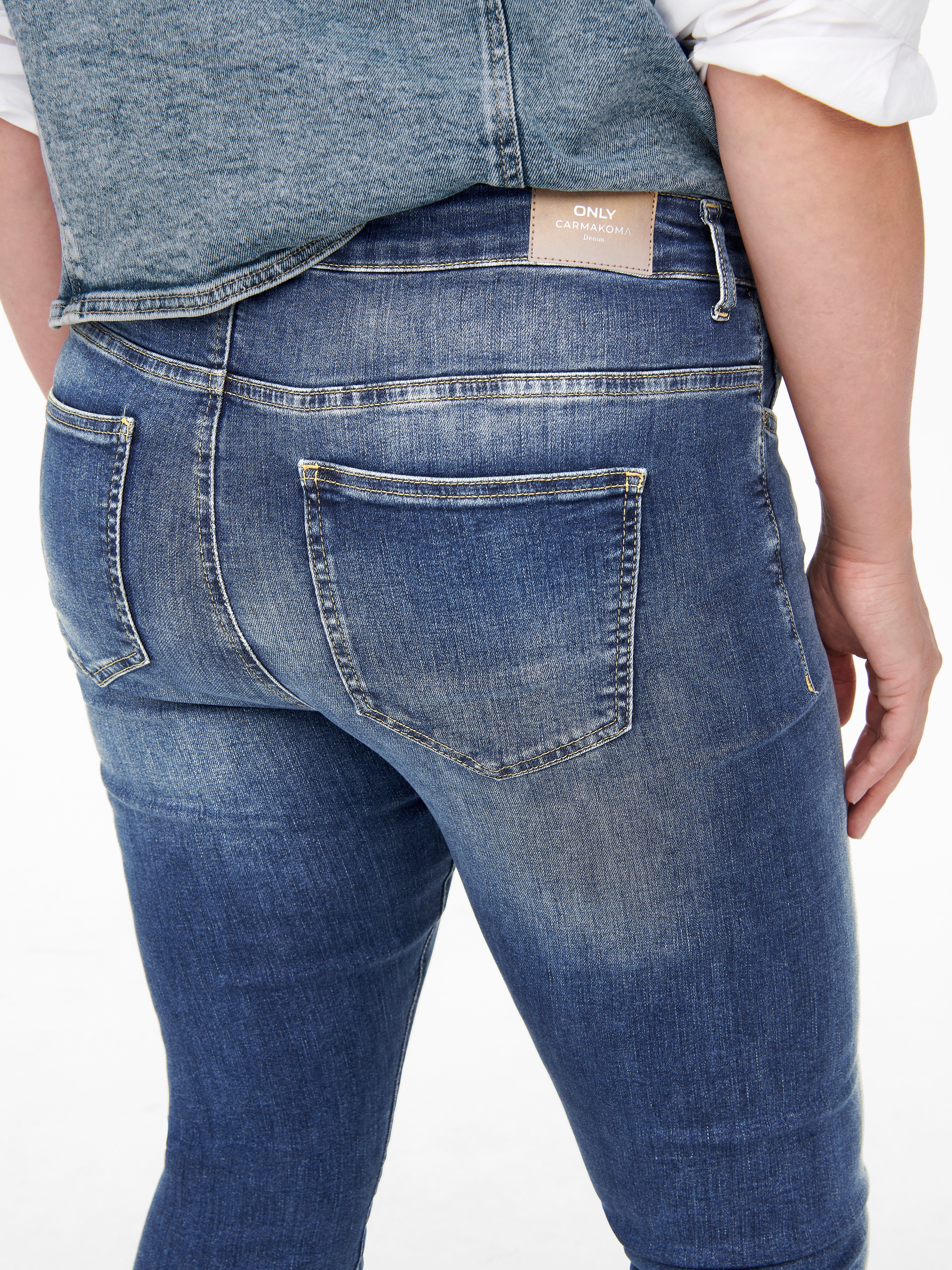 CARLASMIN Skinny Fit Jeans Dark Blue Denim