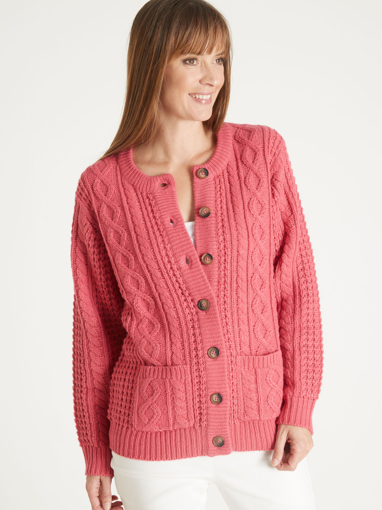 Cardigan torsadé col rond