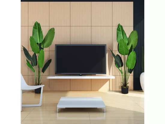 Plante Artificiel Bananier Avec Pot 160CM, avec 10 Feuilles Tropicales et Tronc en Bois et PE, Idéal pour Jardin, Magasin, Bureau, 160CM