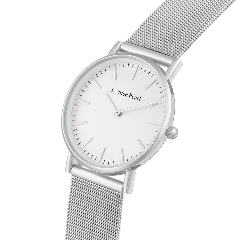 Montre Femme LOUISE PEARL Ornée de Cristaux Swarovski bracelet Acier Argenté