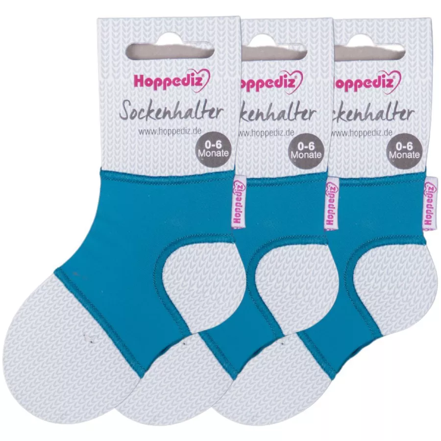 Hoppediz Babysocken Sockenhalter 3-er Set petrol