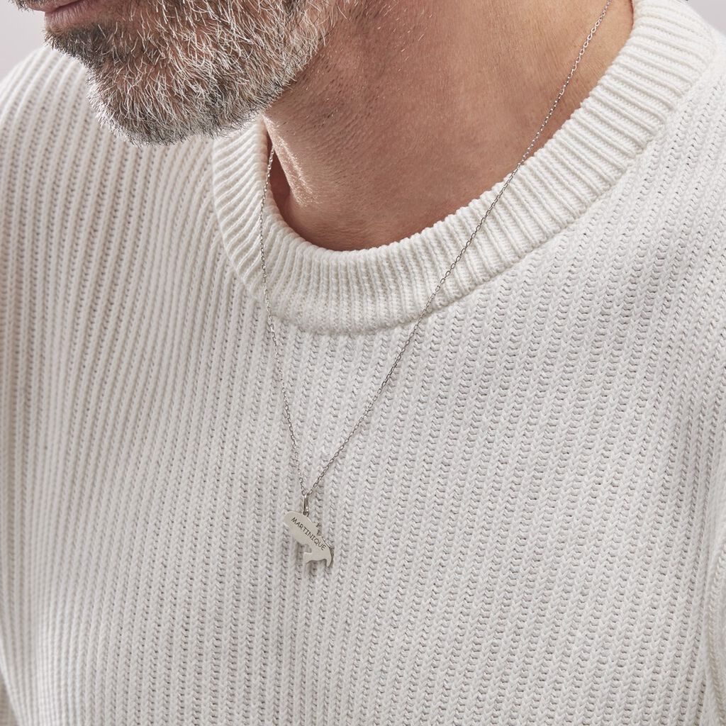 Pendentif Thea Argent Blanc