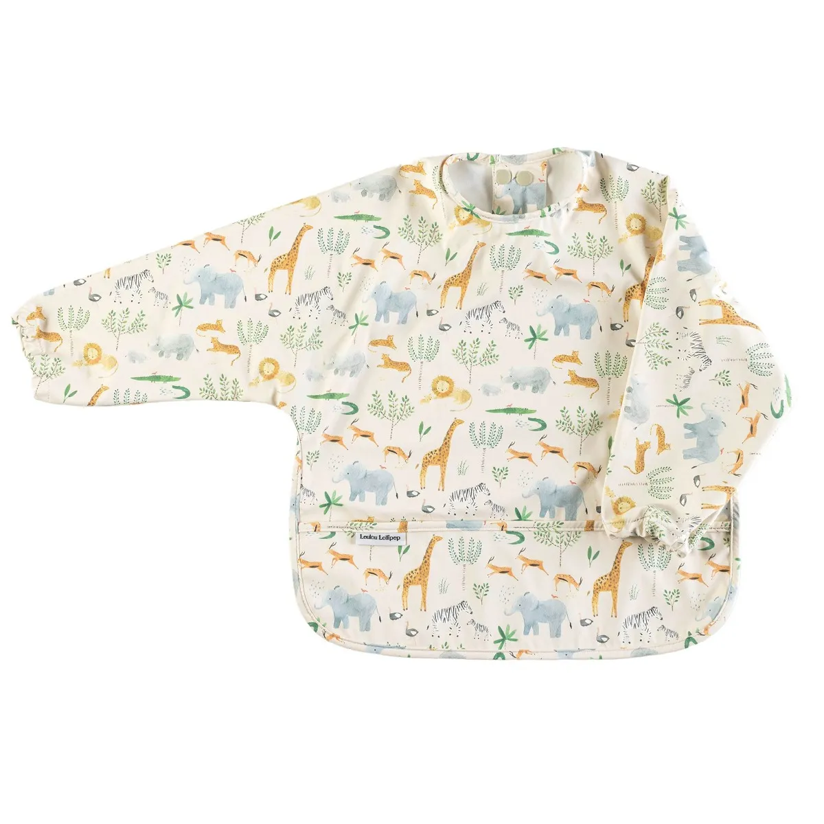 Loulou Lollipop Bavoir Manches Longues Imperméable - Safari