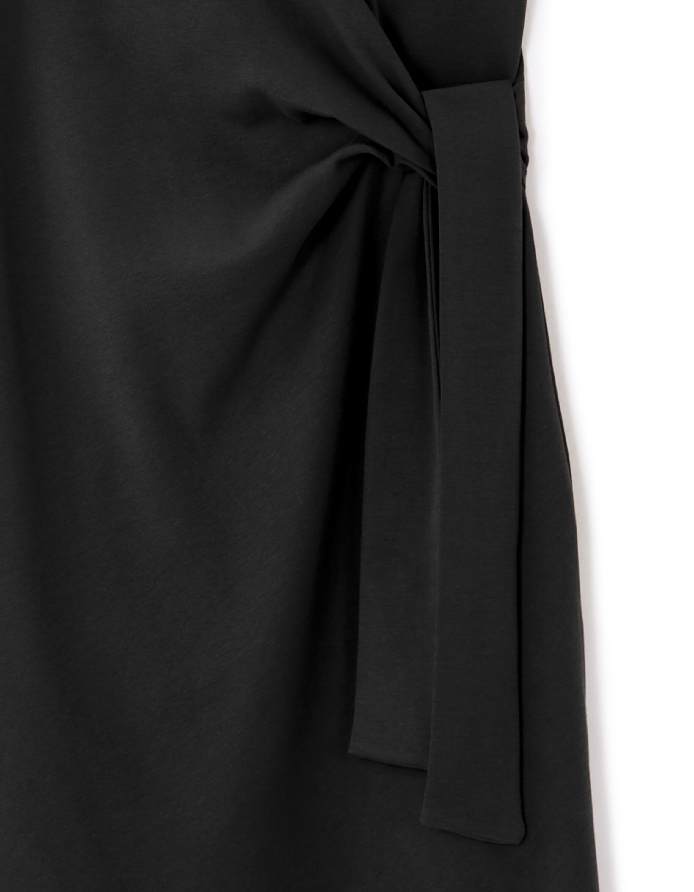 Robe courte nouée en coton - noir
