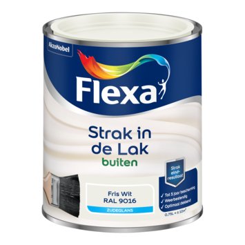 Flexa Strak in de Lak buitenlak zijdeglans RAL 9016 friswit 750 ml