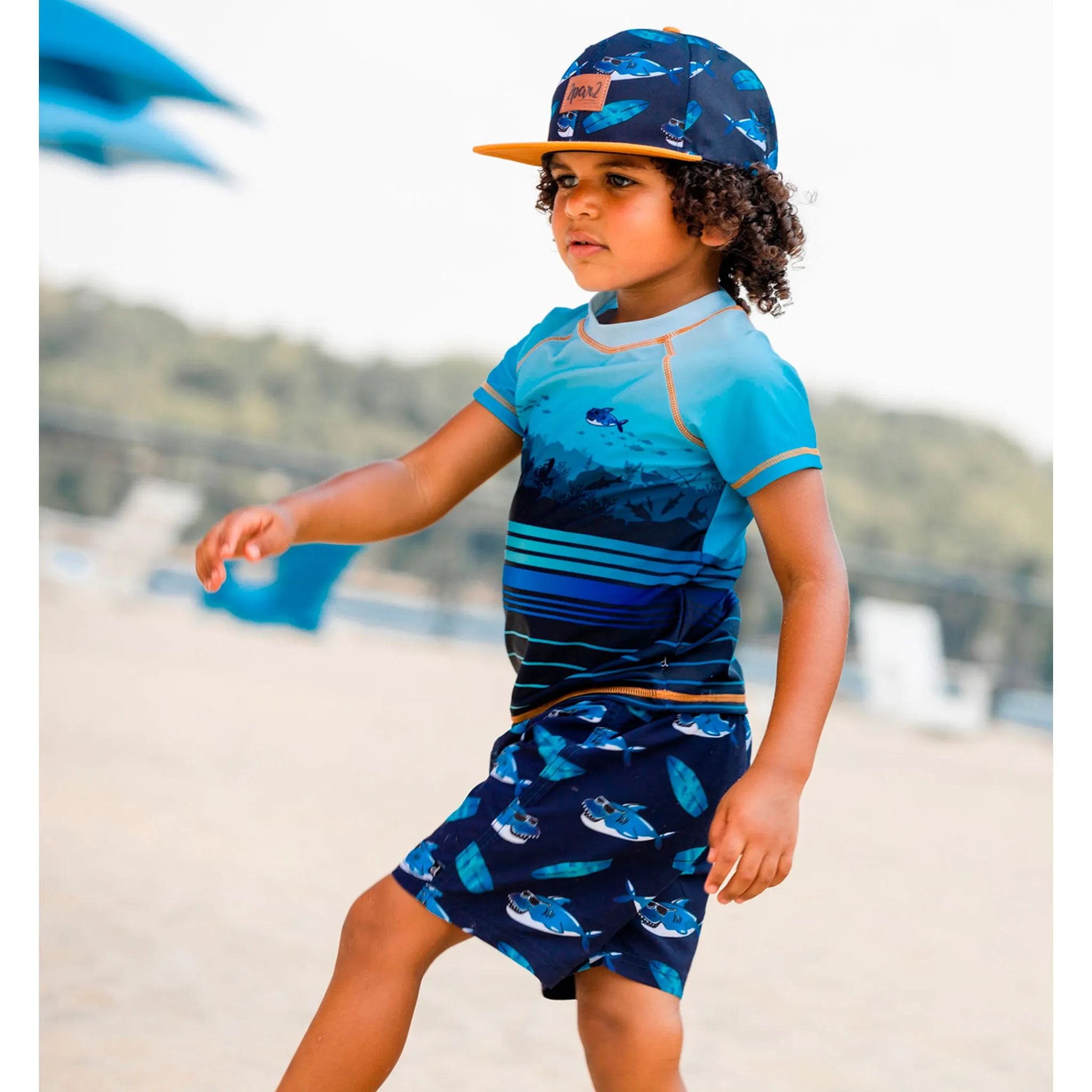Deux par Deux T-Shirt Maillot Requin 7-10ans