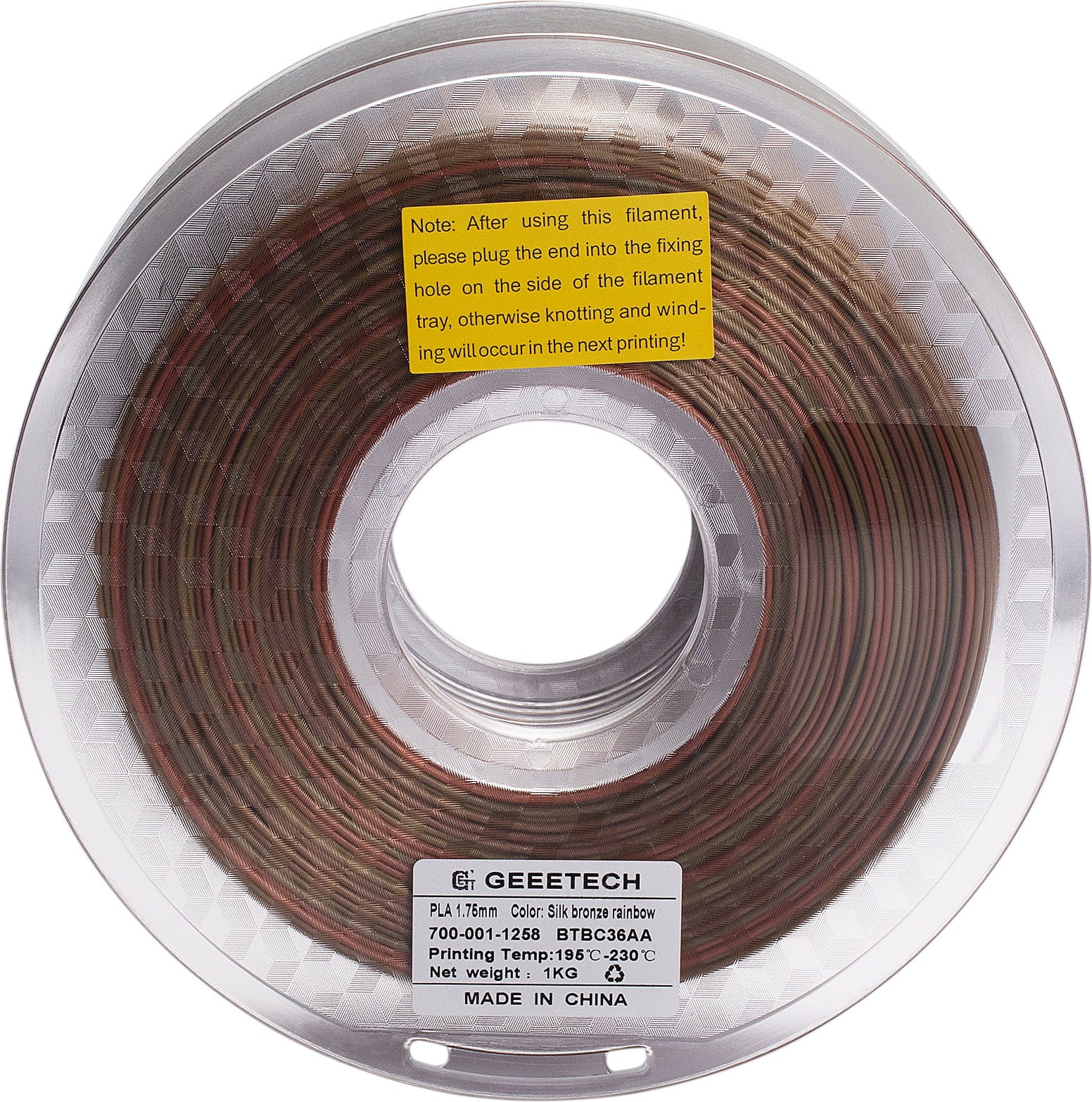 GEEETECH  PLA Silk Bronze Rainbow, 1,75 mm / 1000 g    Einfach zu verarbeitendes Seidenfilament