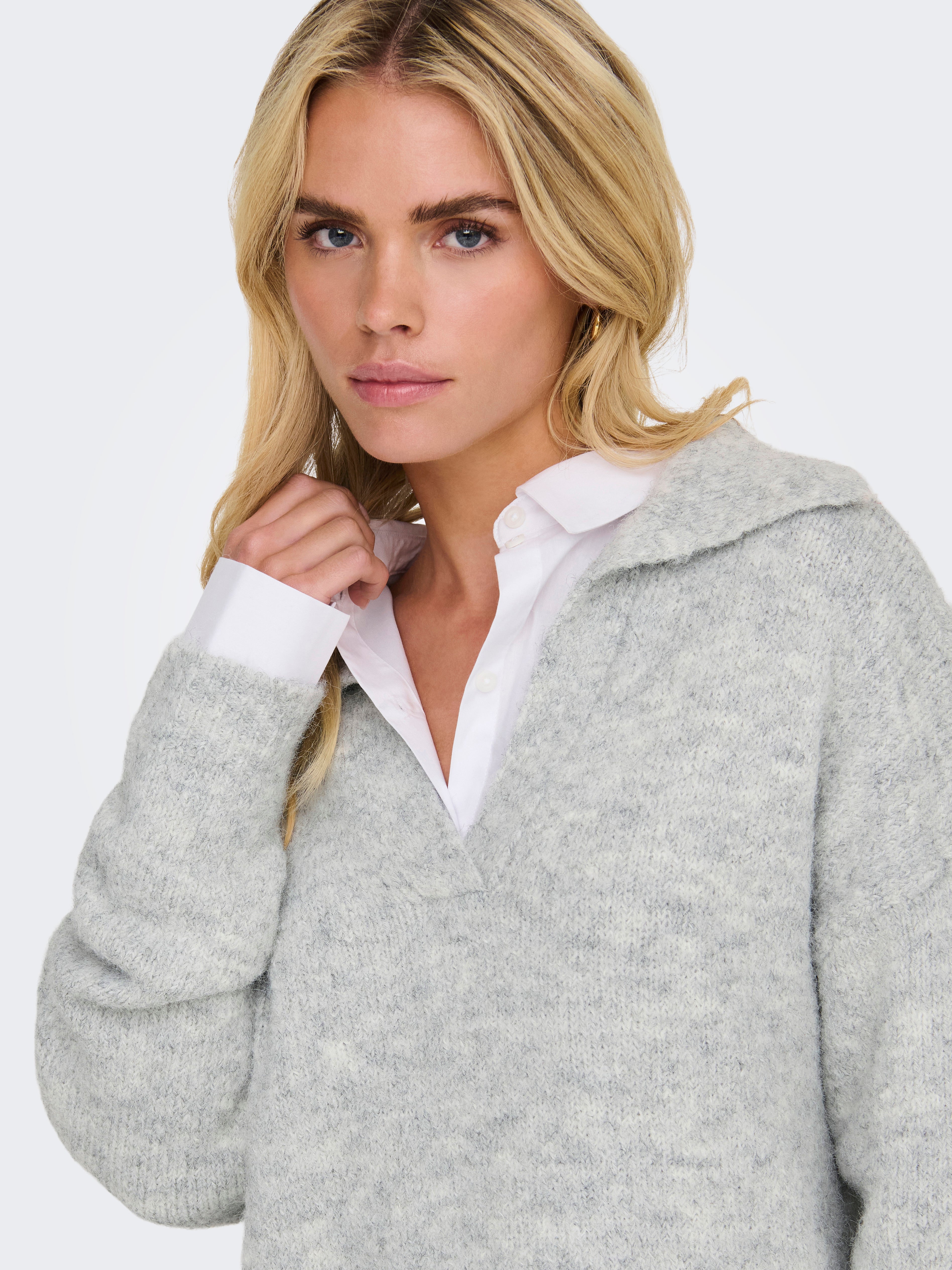 ONLMAGGIE Strickpullover Light Grey Melange