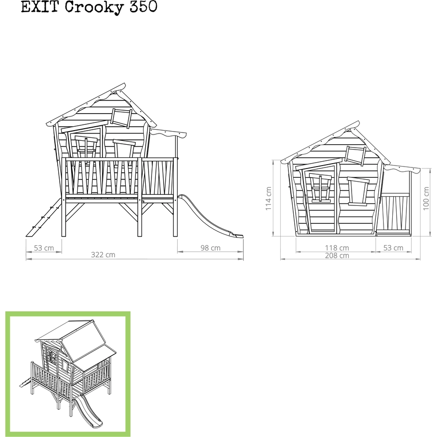EXIT Crooky 350 Holzspielhaus - graubeige