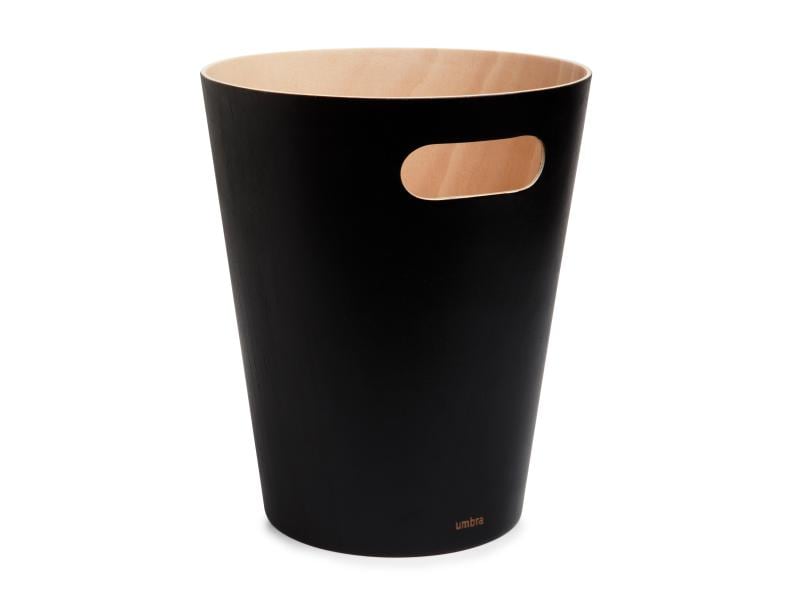 Umbra Papierkorb Woodrow 7.5 l, Schwarz Abfallkorb aus Sperrholz