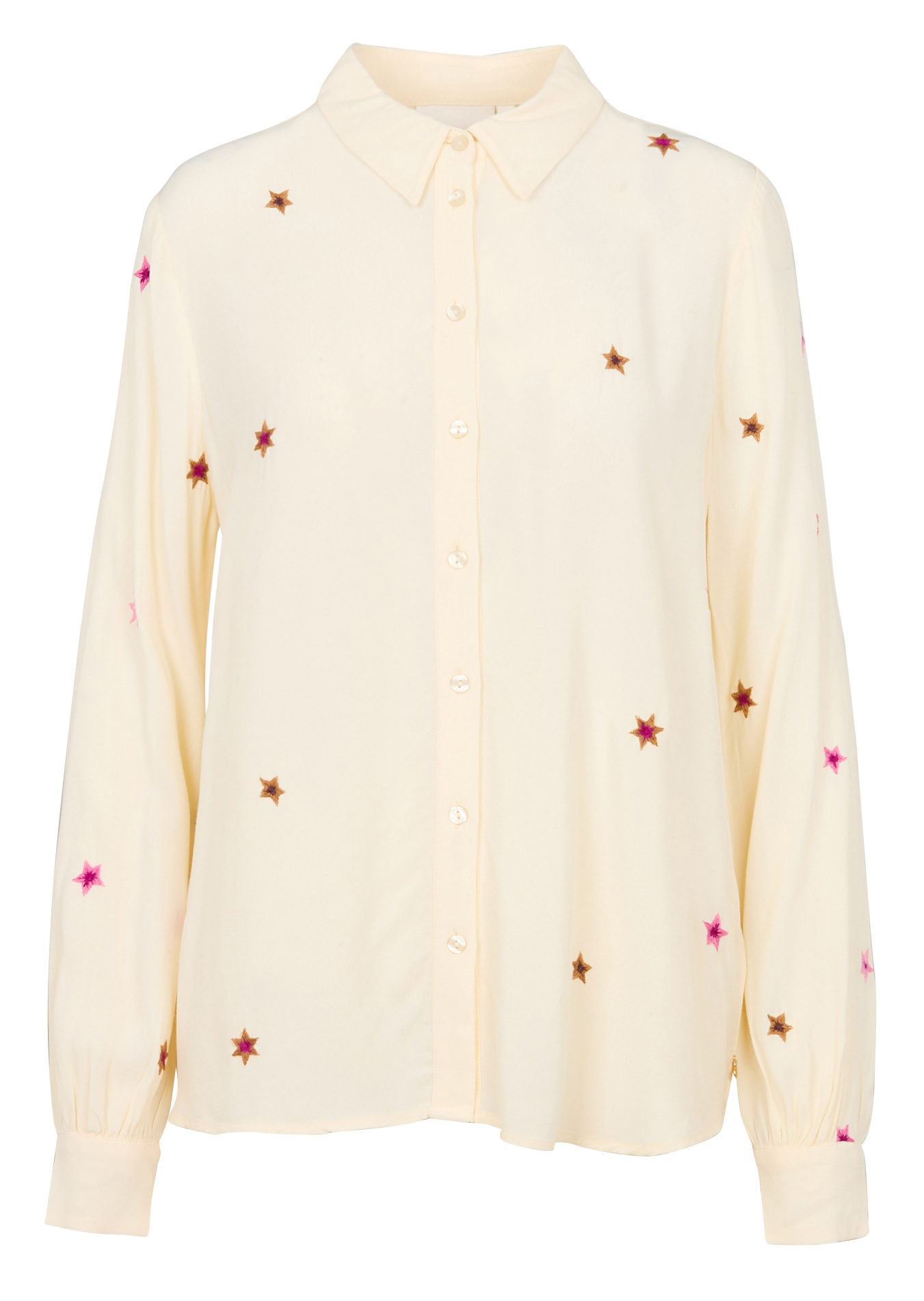 LOT - Chemise droite brodée | Beige