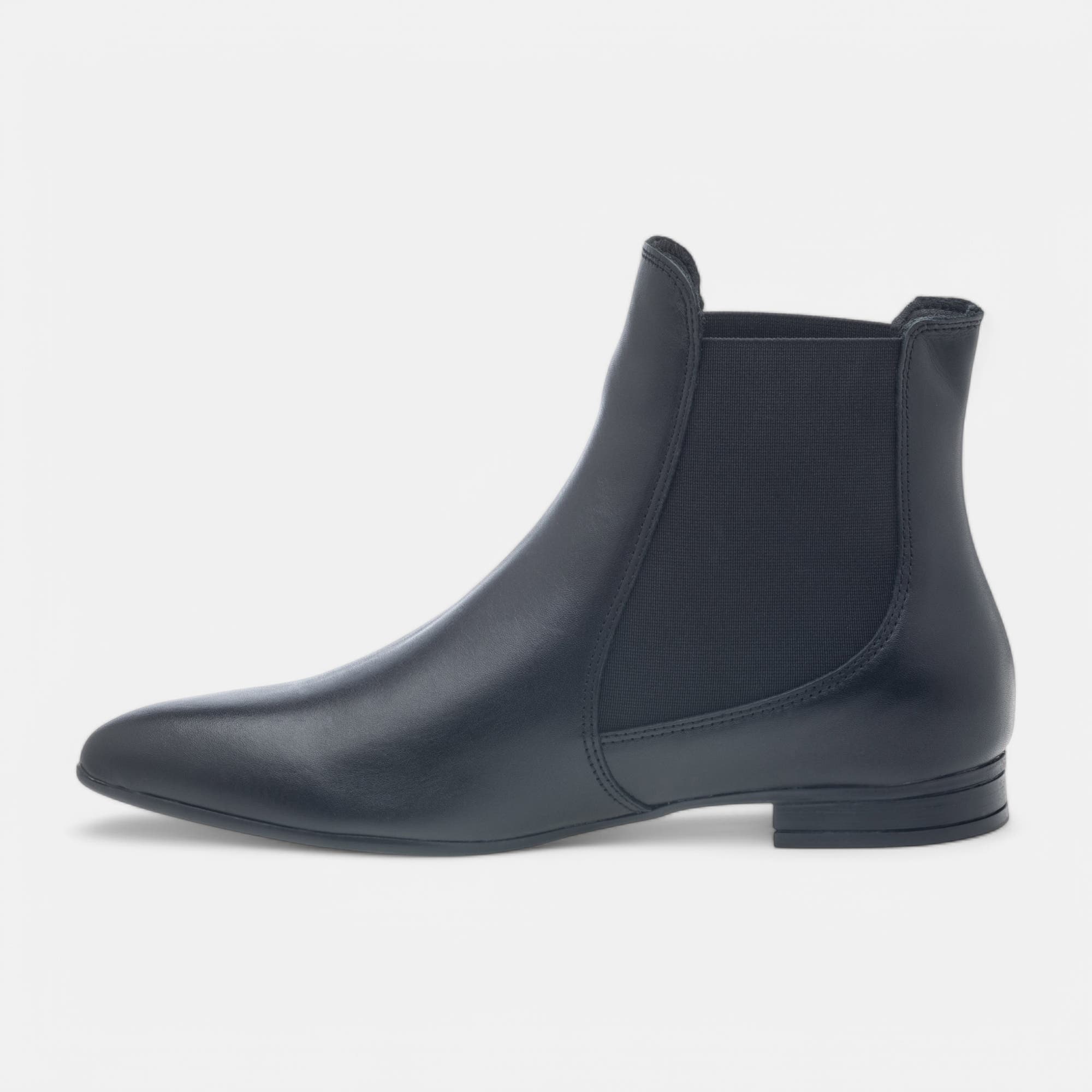Boots chelsea Femme en cuir noir