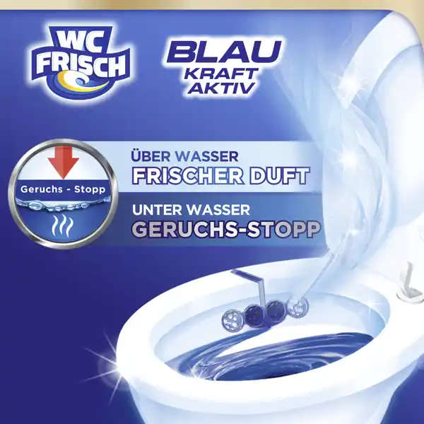 WC Reiniger Blau Kraft-Aktiv Duftspüler Chlor, Super-Pack
