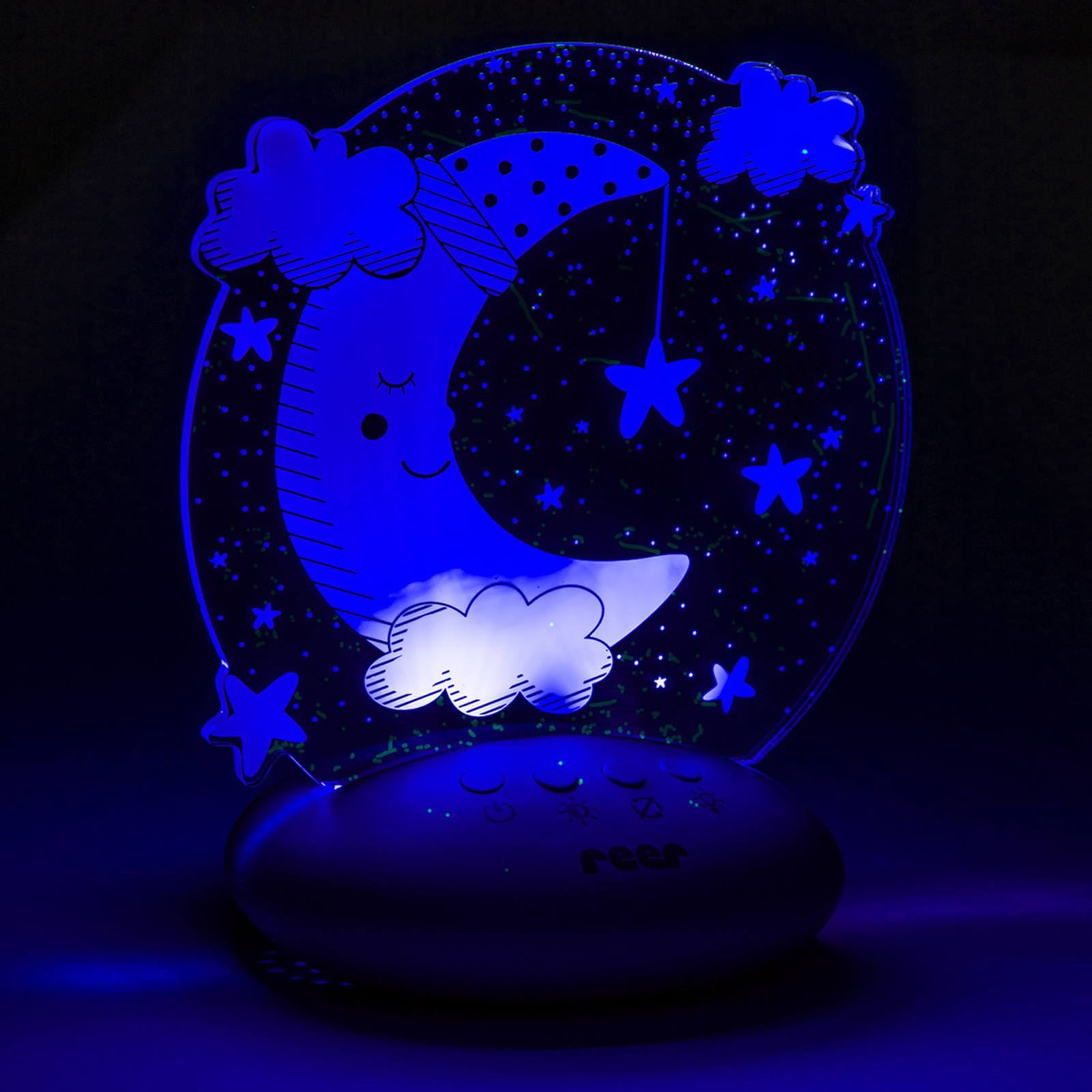 ColourLumy Kinder LED Nachtlicht Baby Bett Licht Nachttisch Lampe mit Farbwechsel / Timer Batteriebetrieben (R52121) - Mond