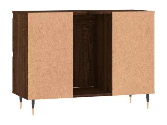 Armoire salle de bain chêne marron 80x33x60cm bois d'ingénierie
