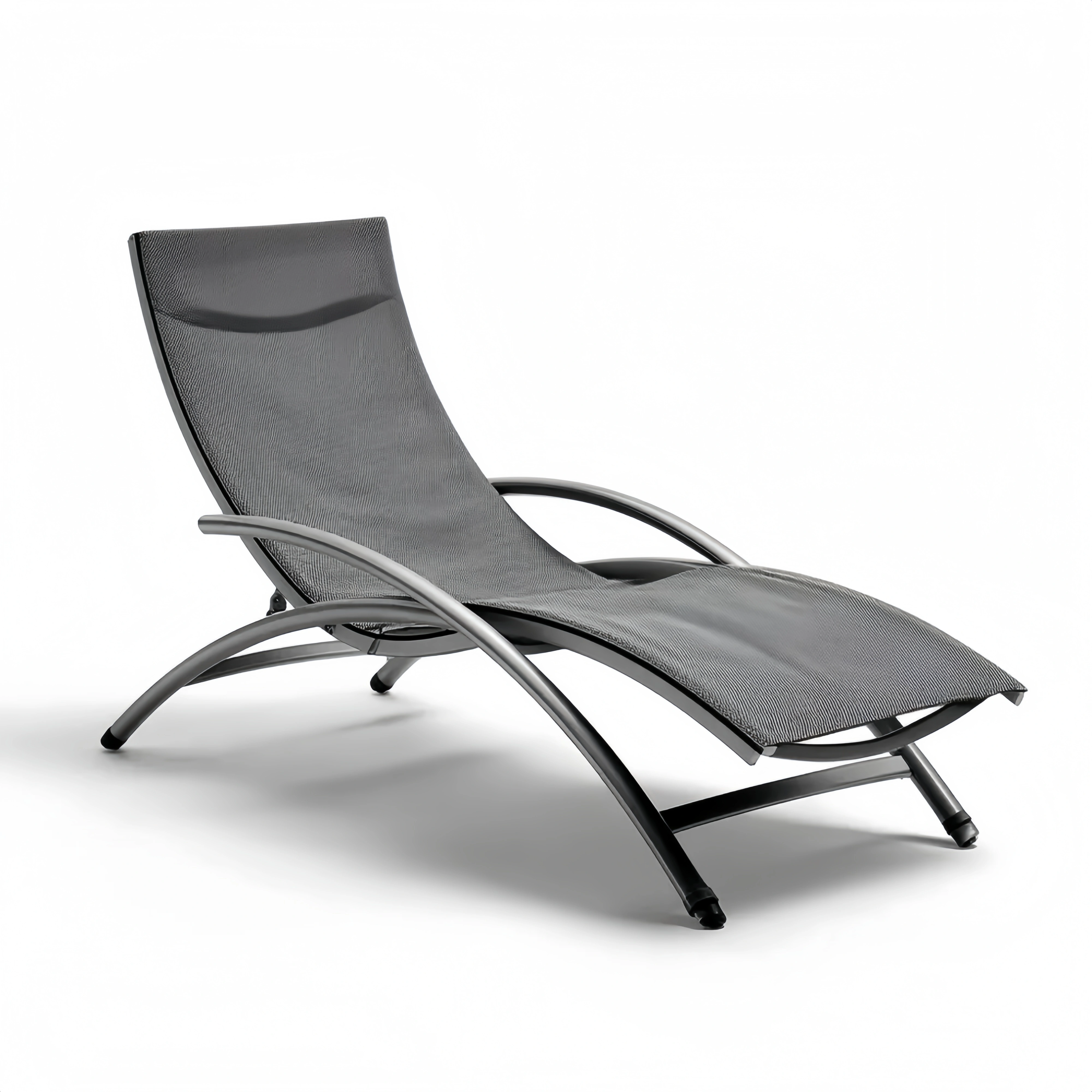 Gartenliege Metallgewebe 180x65x85 cm – Grau – Modernes Design