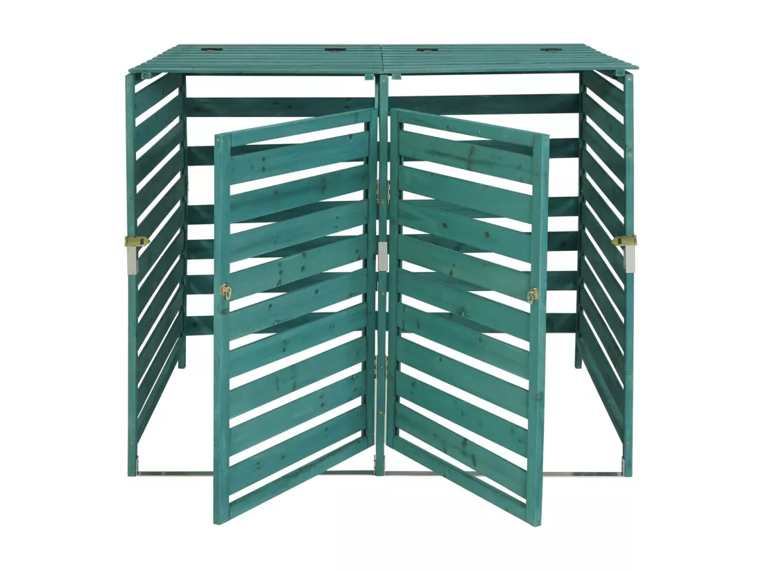 Cache-poubelle MCW-H62 pour 2 ou 4 poubelles, vert foncé