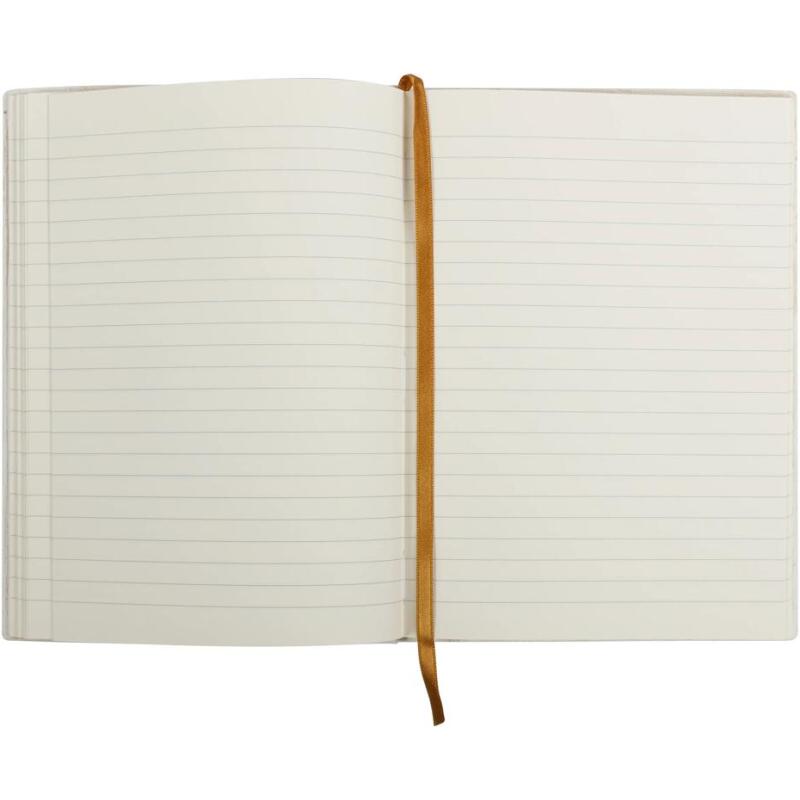 Carnet brochure cousue Flying Spirit A5 180 pages ligné couverture cuir lisse papier ivoire 90g - Blanc