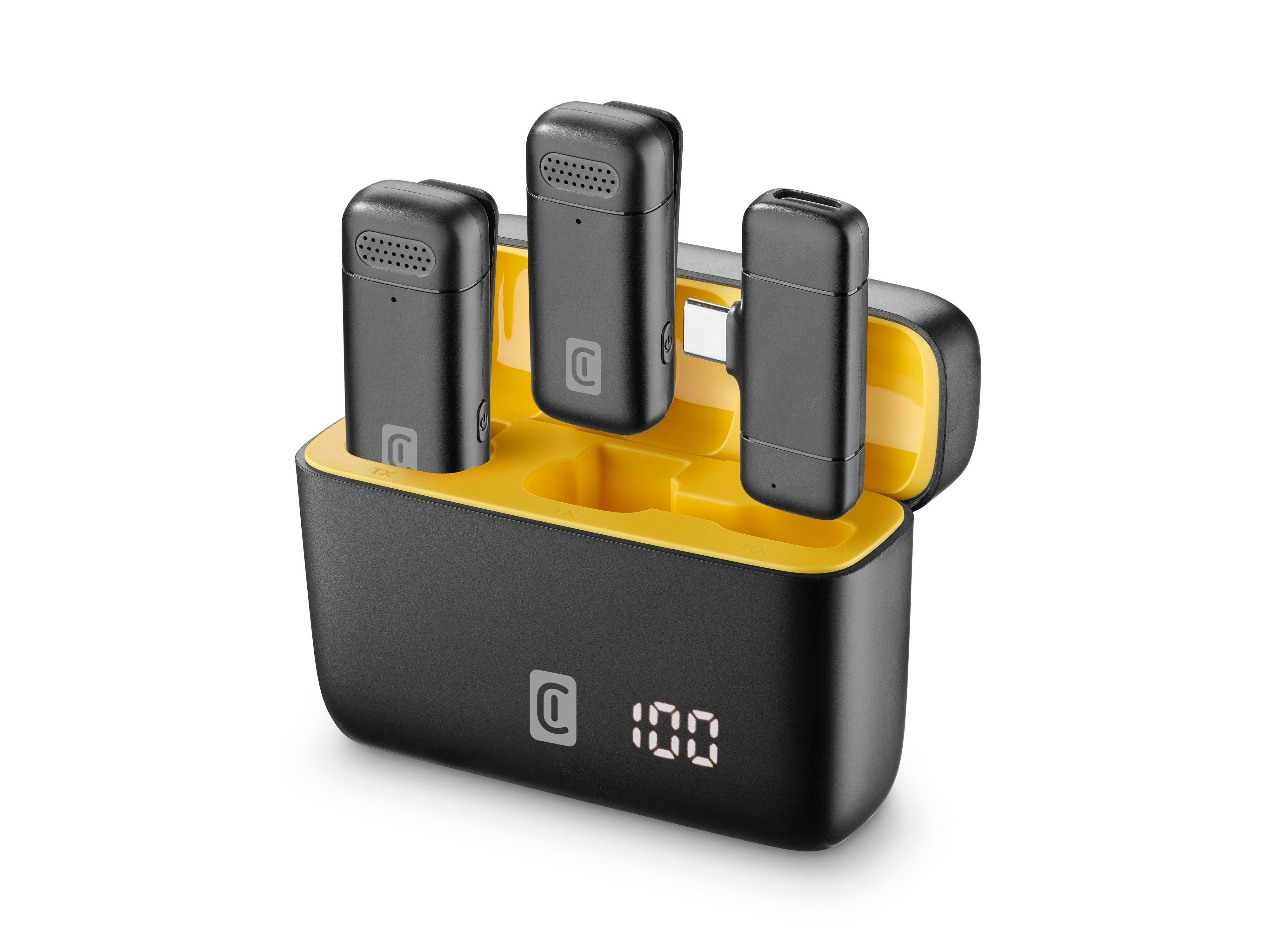 MICROFONE DE LAPELA WIRELESS CELLULARLINE TALKPRO (COM REDUÇÃO DE RUÍDO COMPATÍVEL IOS/ANDROID)