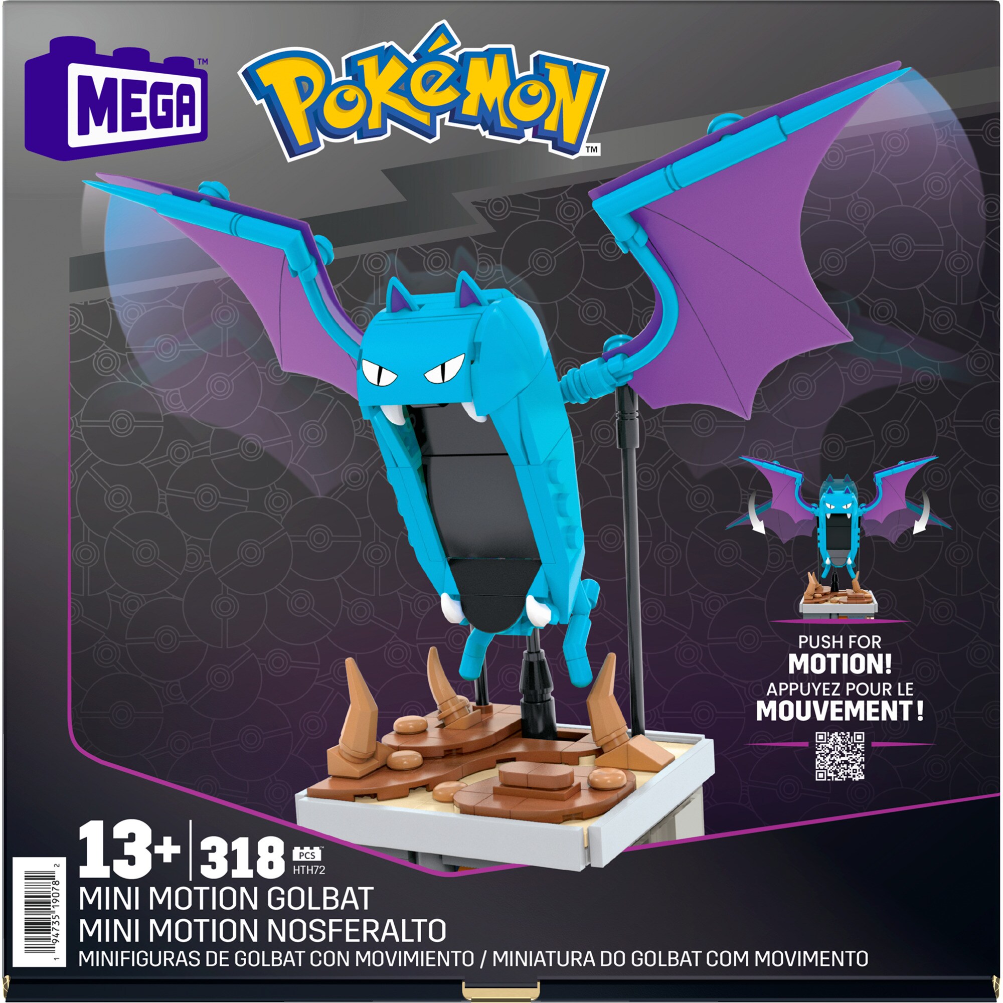 Mattel Konstruktionsspielzeug MEGA Pokémon Mini Motion Golbat