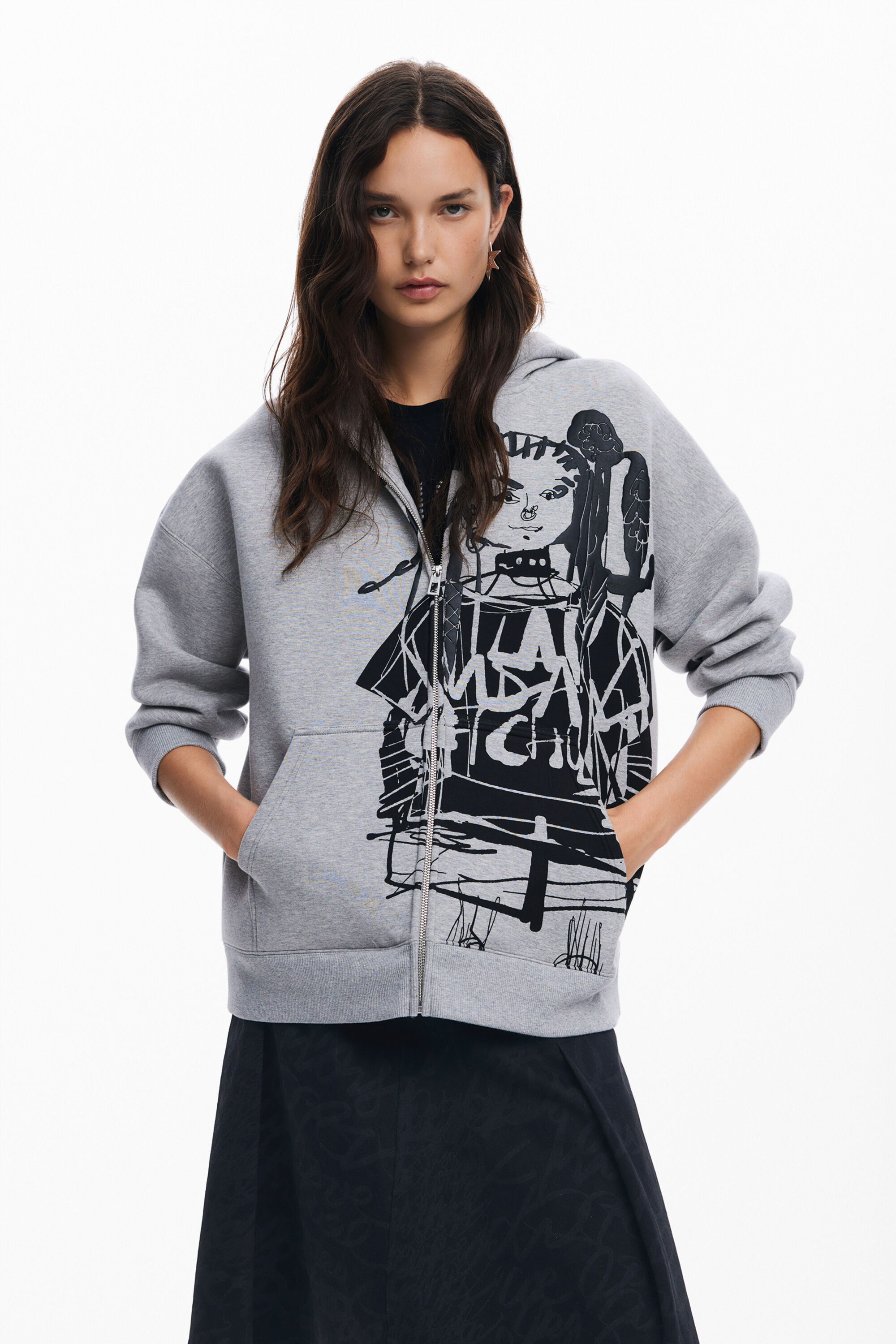 Moletom com zíper estampado M. Christian Lacroix