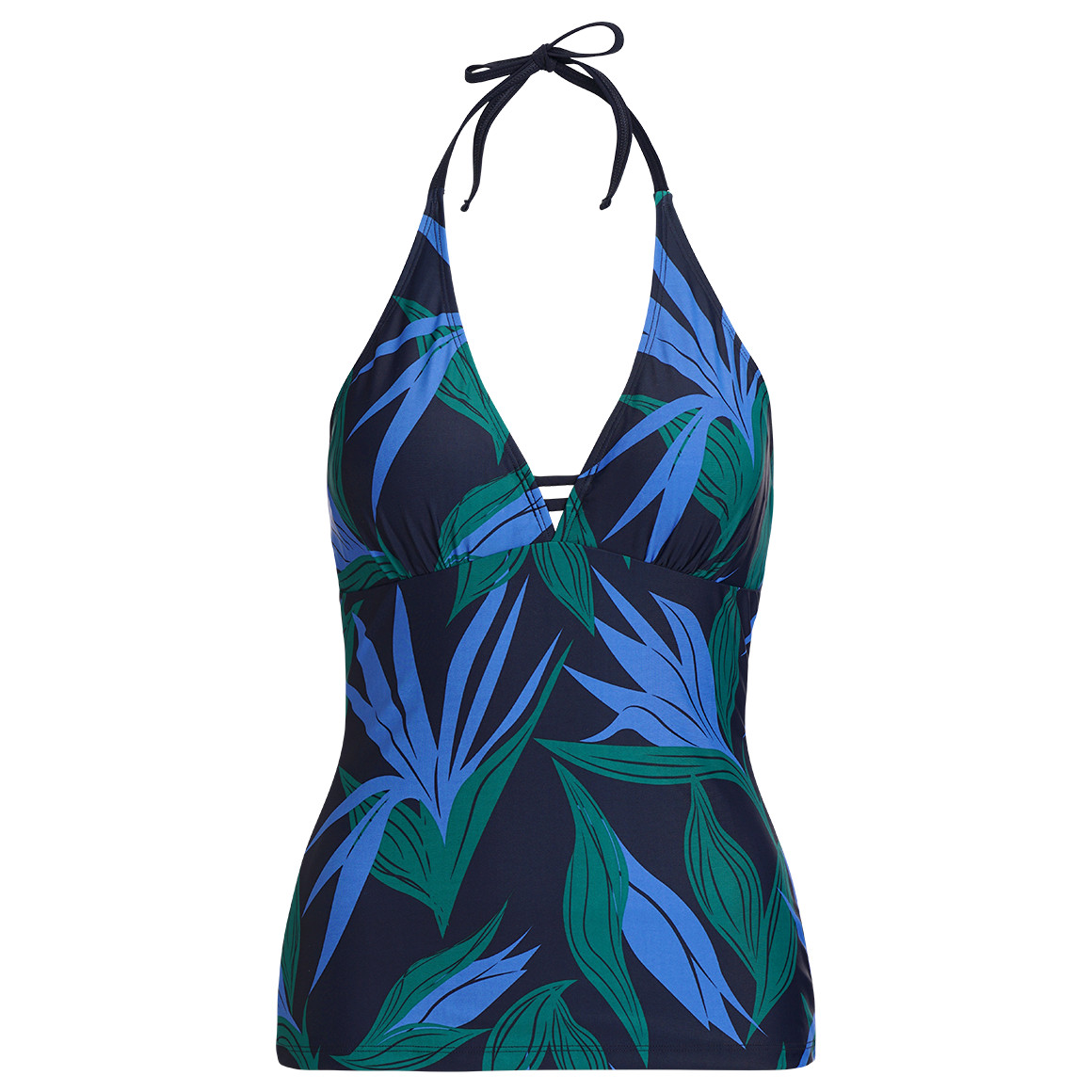 Gina Benotti Damen Shape-Tankinioberteil mit Palmenblätter nachtblau / grün / blau