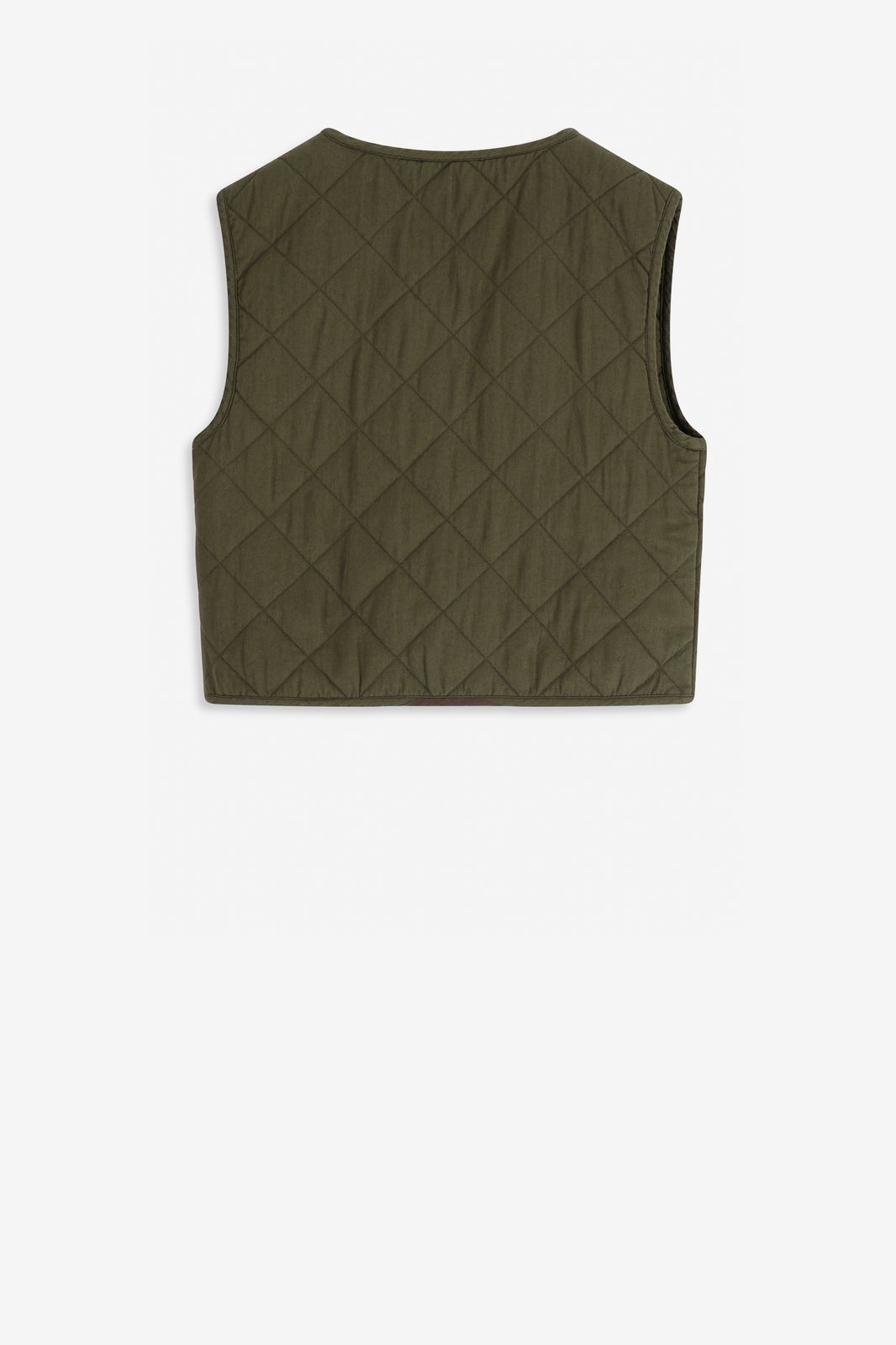 Donkergroen quilted gilet