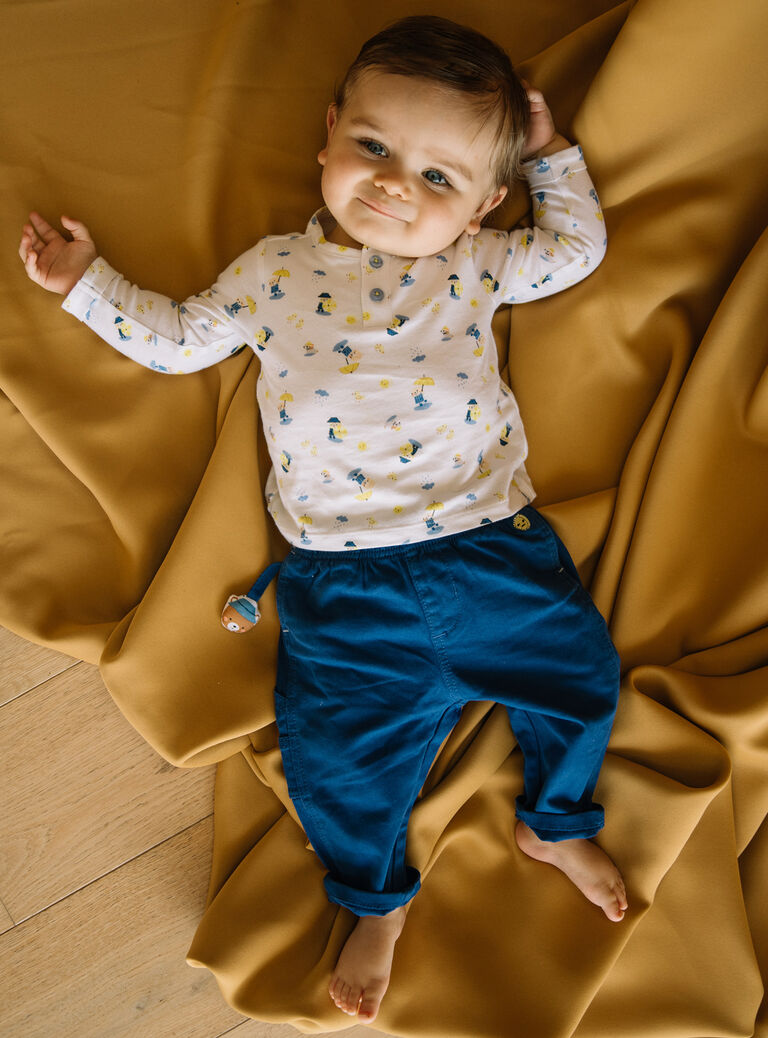 Pantalon en twill bleu
