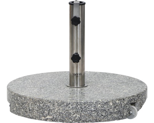 Siena Garden Granieten Parasolstandaard, 40 kg, Grijs, met Handvat en Wielen
