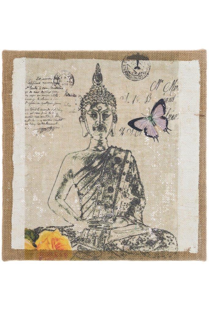 Leinwandbild BUDDHA - weiß-grau - 40x40 cm