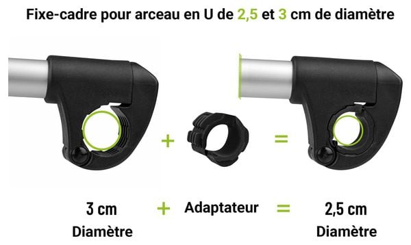 Eufab -  Fixe-cadre À Strap Inclinable Amovible Ø 25   30 Mm Et Antivol 40 Cm - Porte-vélos Eufab
