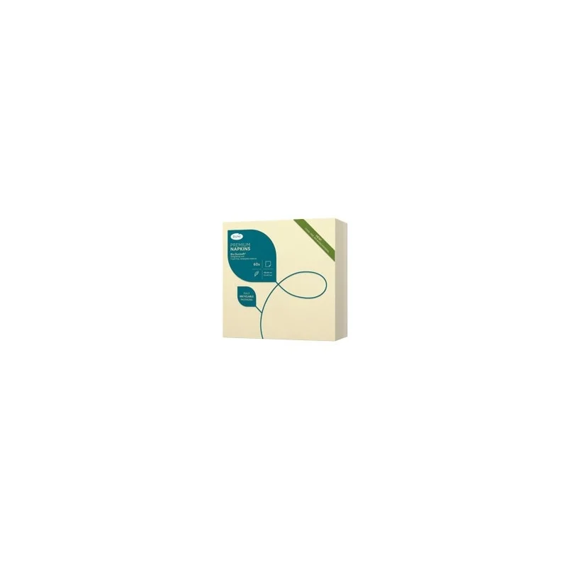 DUNI - Serviette de table Bio Dunisoft - 40x40 - Crème - x360