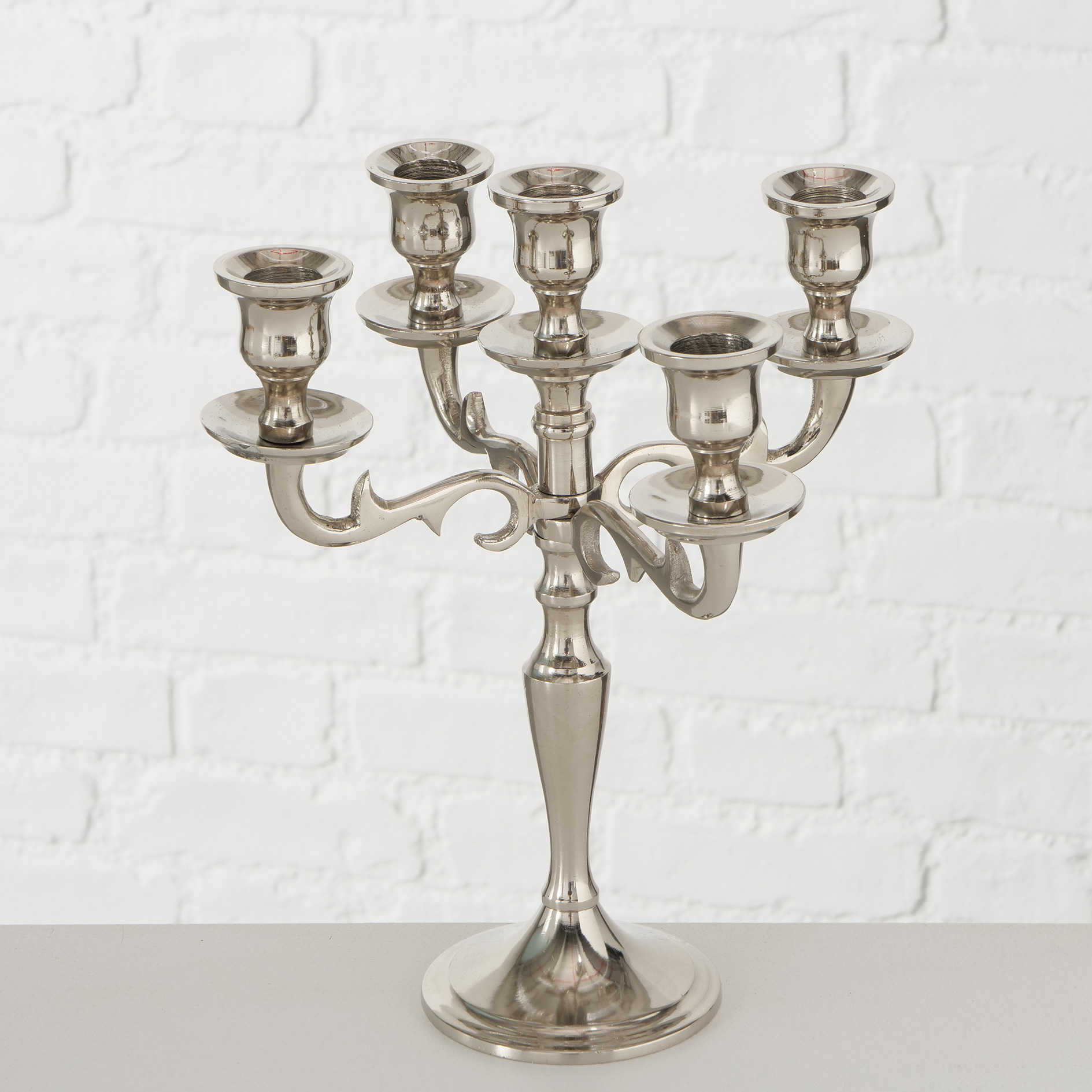 Kerzenleuchter - silber - Aluminium - für 5 Kerzen