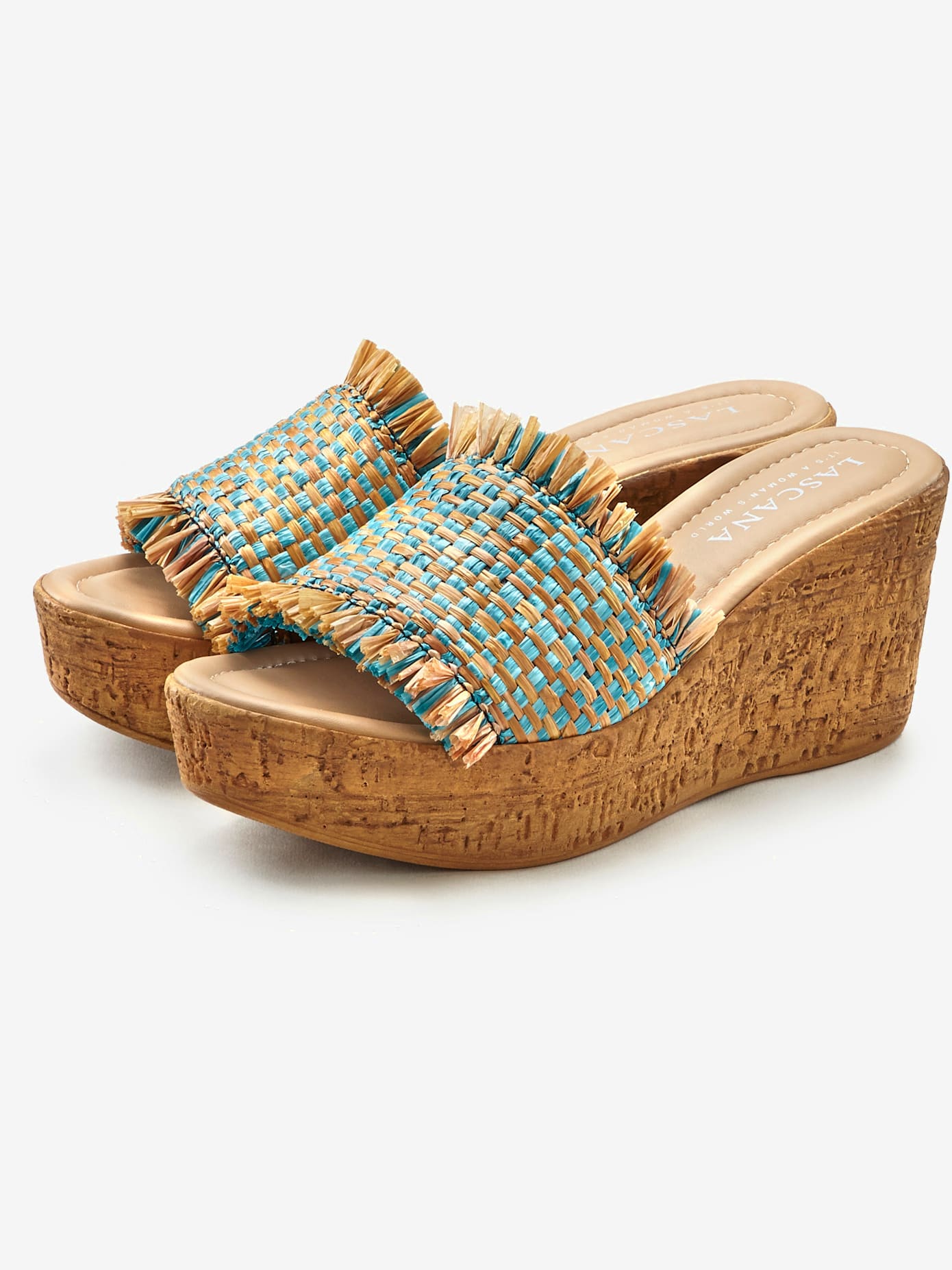Mules avec talon compensé confortable d'env. 7 cm