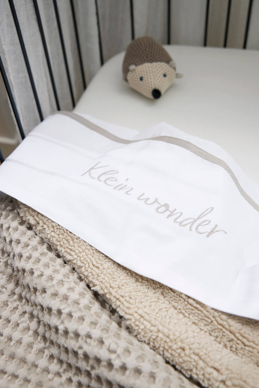 baby ledikantdeken wafel teddy greige