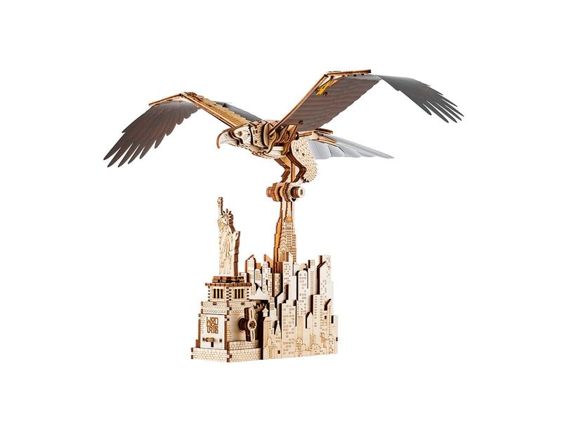 WoodTrick Bausatz Liberty Eagle Adler über New York 3D-Bausatz aus Holz