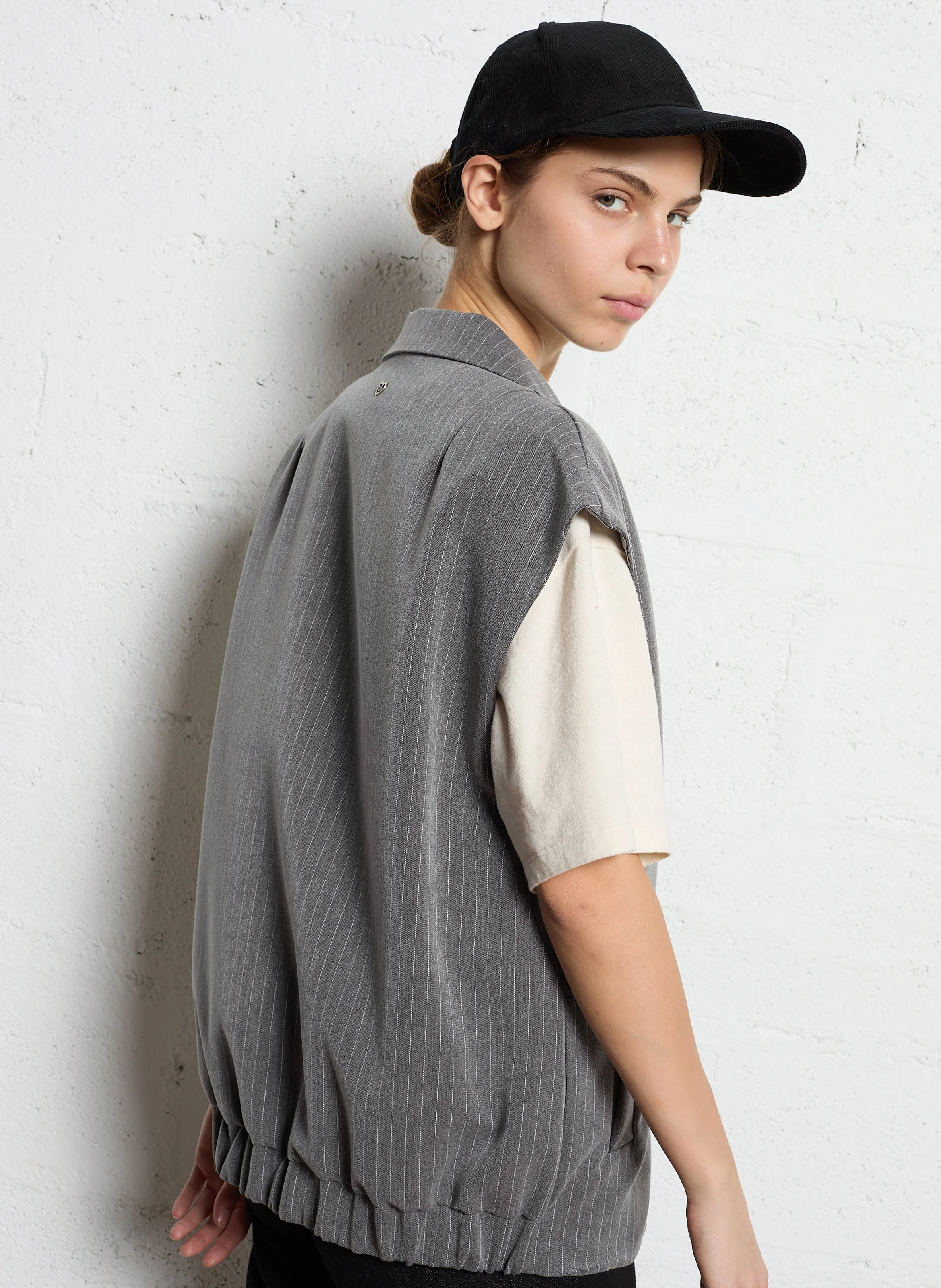 Veste de tailleur à rayures | Gris