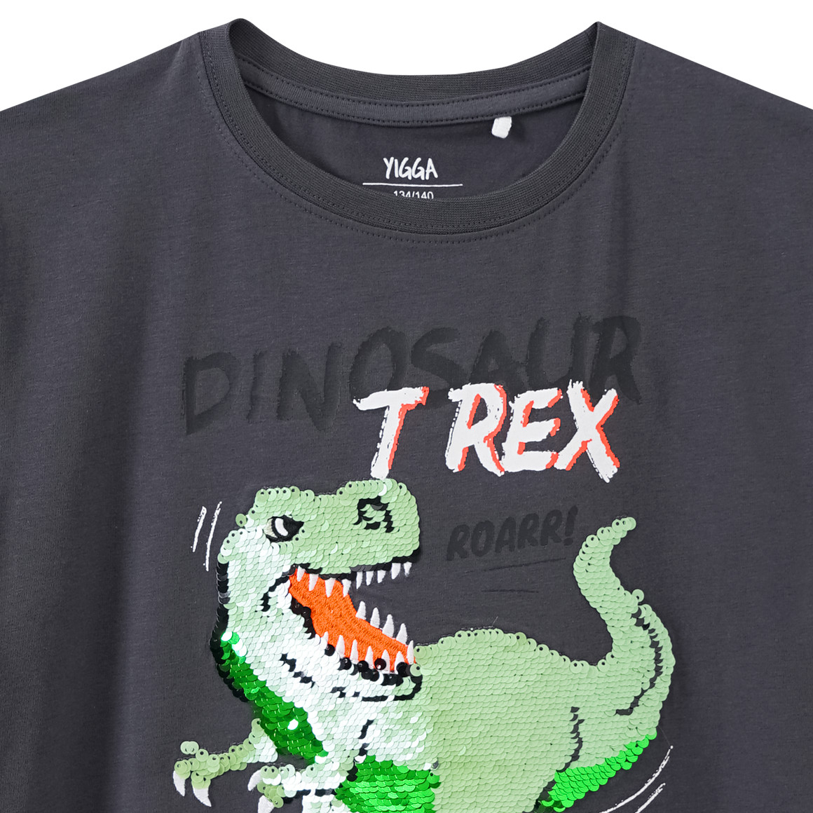 Yigga Jungen T-Shirt mit Wendepailletten dunkelgrau