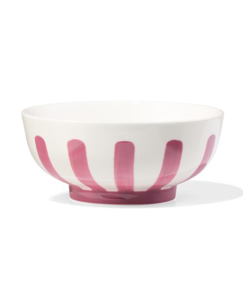 bol Ø11cm - new bone blanc et rose - vaisselle dépareillée