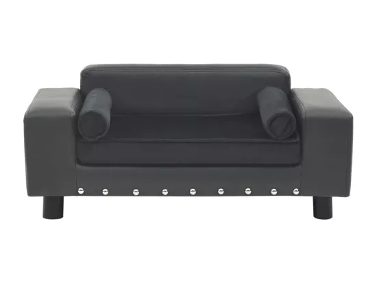 Canapé pour chien Gris foncé 81x43x31 cm Peluche et similicuir